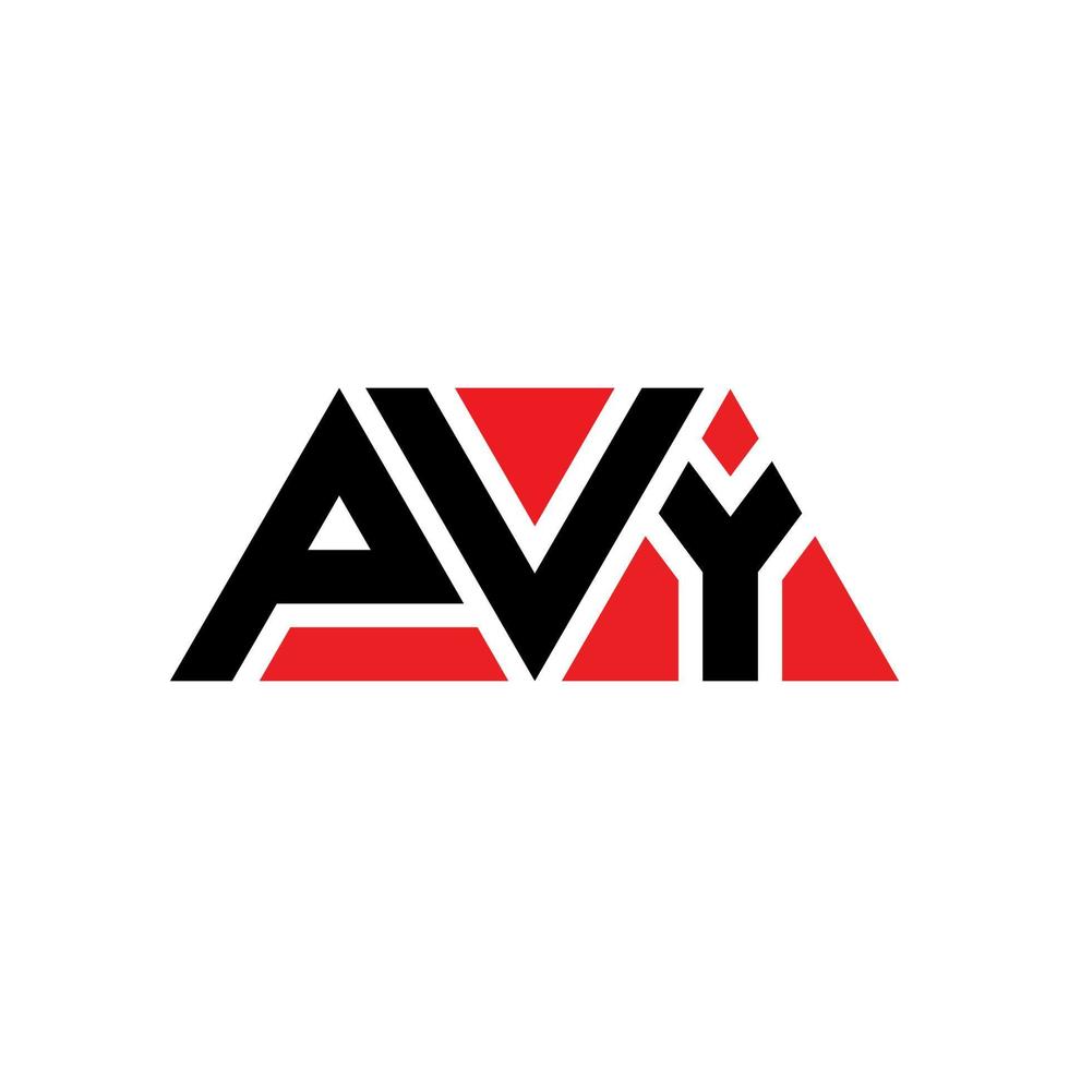 Pvy-Dreieck-Buchstaben-Logo-Design mit Dreiecksform. Pvy-Dreieck-Logo-Design-Monogramm. Pvy-Dreieck-Vektor-Logo-Vorlage mit roter Farbe. Pvy dreieckiges Logo einfaches, elegantes und luxuriöses Logo. pvy vektor