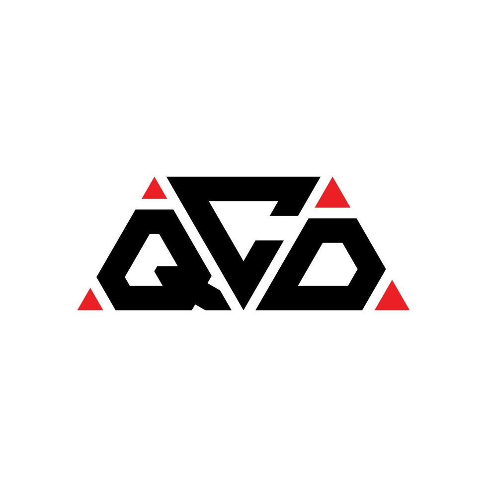 qcd-Dreieck-Buchstaben-Logo-Design mit Dreiecksform. QCD-Dreieck-Logo-Design-Monogramm. QCD-Dreieck-Vektor-Logo-Vorlage mit roter Farbe. qcd dreieckiges Logo einfaches, elegantes und luxuriöses Logo. qcd vektor