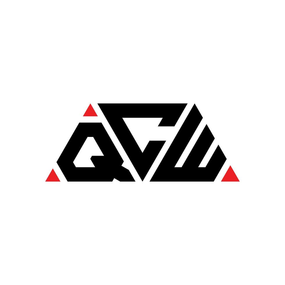 qcw triangel bokstavslogotypdesign med triangelform. qcw triangel logotyp design monogram. qcw triangel vektor logotyp mall med röd färg. qcw triangulär logotyp enkel, elegant och lyxig logotyp. qcw