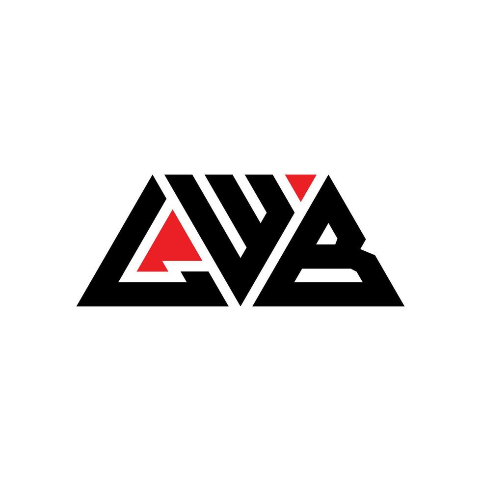 Lwb-Dreieck-Buchstaben-Logo-Design mit Dreiecksform. LWB-Dreieck-Logo-Design-Monogramm. lwb-Dreieck-Vektor-Logo-Vorlage mit roter Farbe. lwb dreieckiges Logo einfaches, elegantes und luxuriöses Logo. lwb vektor