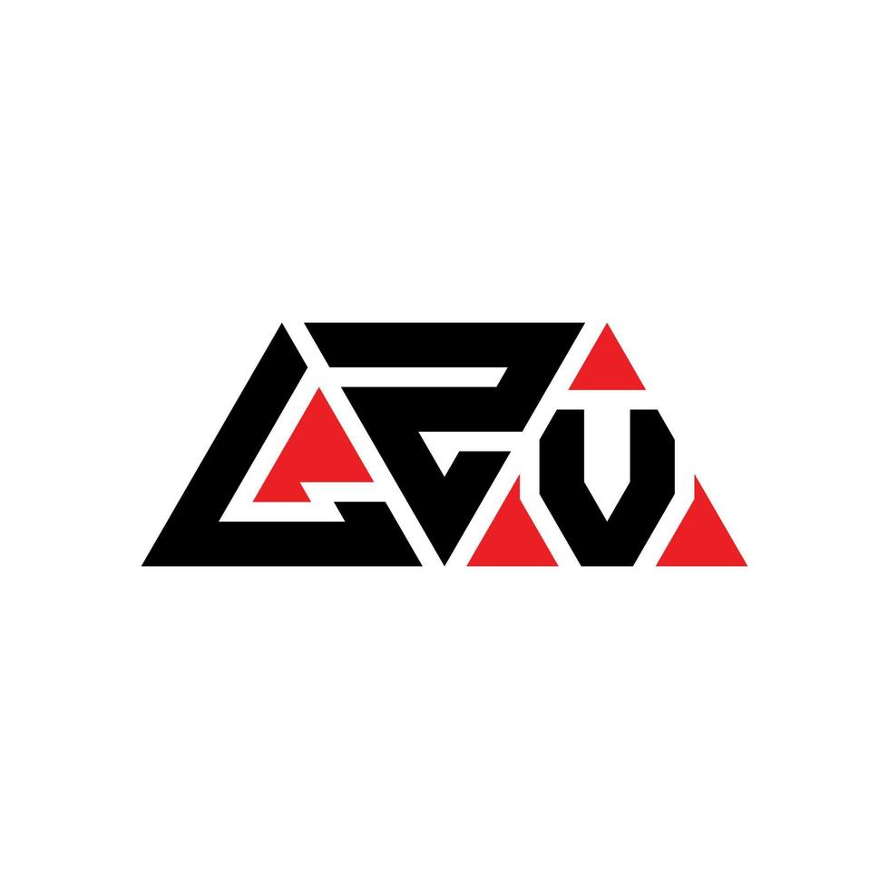 lzv-Dreieck-Buchstaben-Logo-Design mit Dreiecksform. lzv-Dreieck-Logo-Design-Monogramm. lzv-Dreieck-Vektor-Logo-Vorlage mit roter Farbe. lzv dreieckiges Logo einfaches, elegantes und luxuriöses Logo. lzv vektor