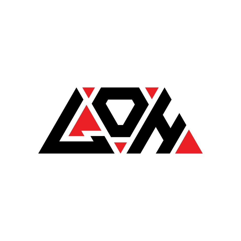 loh triangel bokstavslogotypdesign med triangelform. loh triangel logotyp design monogram. loh triangel vektor logotyp mall med röd färg. loh triangulär logotyp enkel, elegant och lyxig logotyp. loh