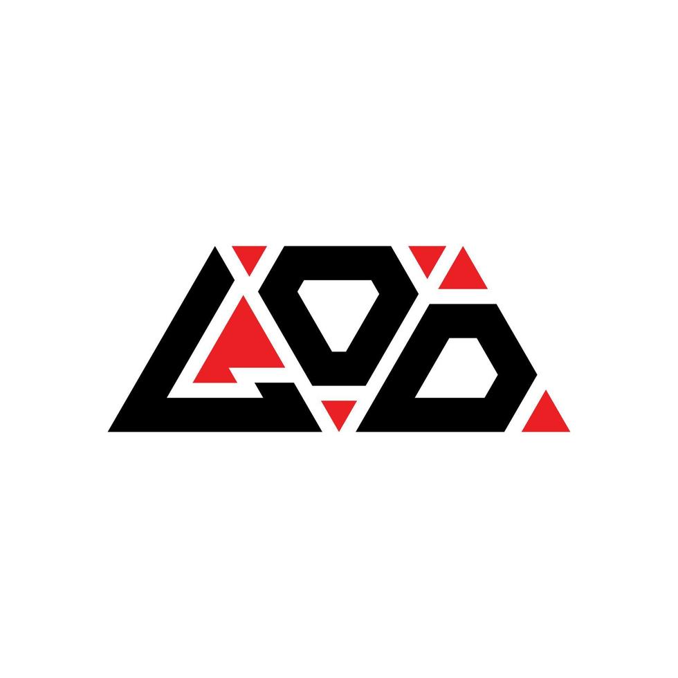 Lod-Dreieck-Buchstaben-Logo-Design mit Dreiecksform. Lod-Dreieck-Logo-Design-Monogramm. Lod-Dreieck-Vektor-Logo-Vorlage mit roter Farbe. Lod dreieckiges Logo einfaches, elegantes und luxuriöses Logo. lod vektor