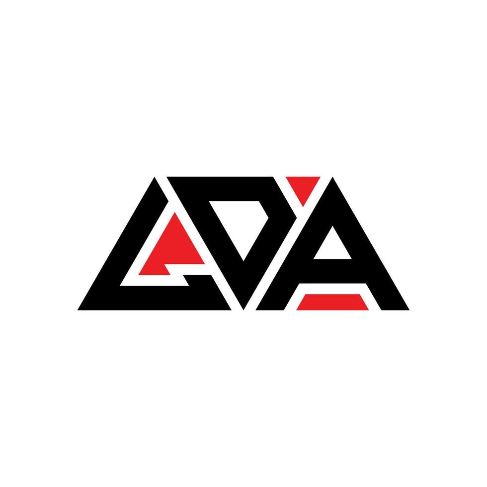 LDA-Dreieck-Buchstaben-Logo-Design mit Dreiecksform. LDA-Dreieck-Logo-Design-Monogramm. LDA-Dreieck-Vektor-Logo-Vorlage mit roter Farbe. lda dreieckiges logo einfaches, elegantes und luxuriöses logo. lda vektor