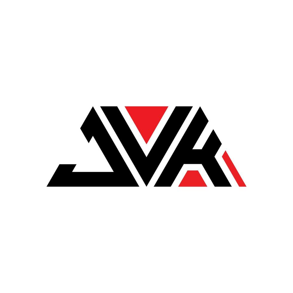 jvk Dreiecksbuchstaben-Logo-Design mit Dreiecksform. Jvk-Dreieck-Logo-Design-Monogramm. Jvk-Dreieck-Vektor-Logo-Vorlage mit roter Farbe. jvk dreieckiges Logo einfaches, elegantes und luxuriöses Logo. jvk vektor