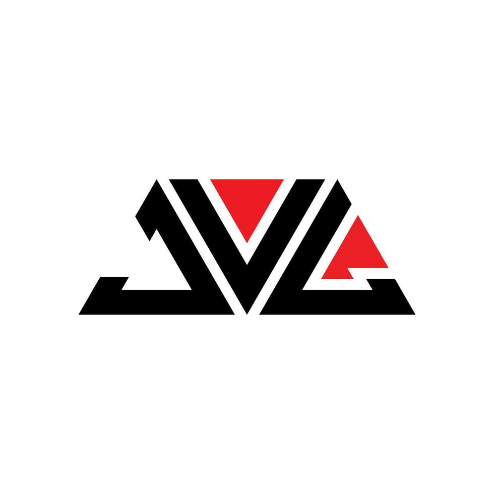 jvl triangel bokstavslogotypdesign med triangelform. jvl triangel logotyp design monogram. jvl triangel vektor logotyp mall med röd färg. jvl triangulär logotyp enkel, elegant och lyxig logotyp. jvl