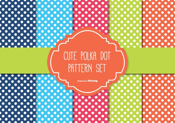 Polka dot mönster set vektor