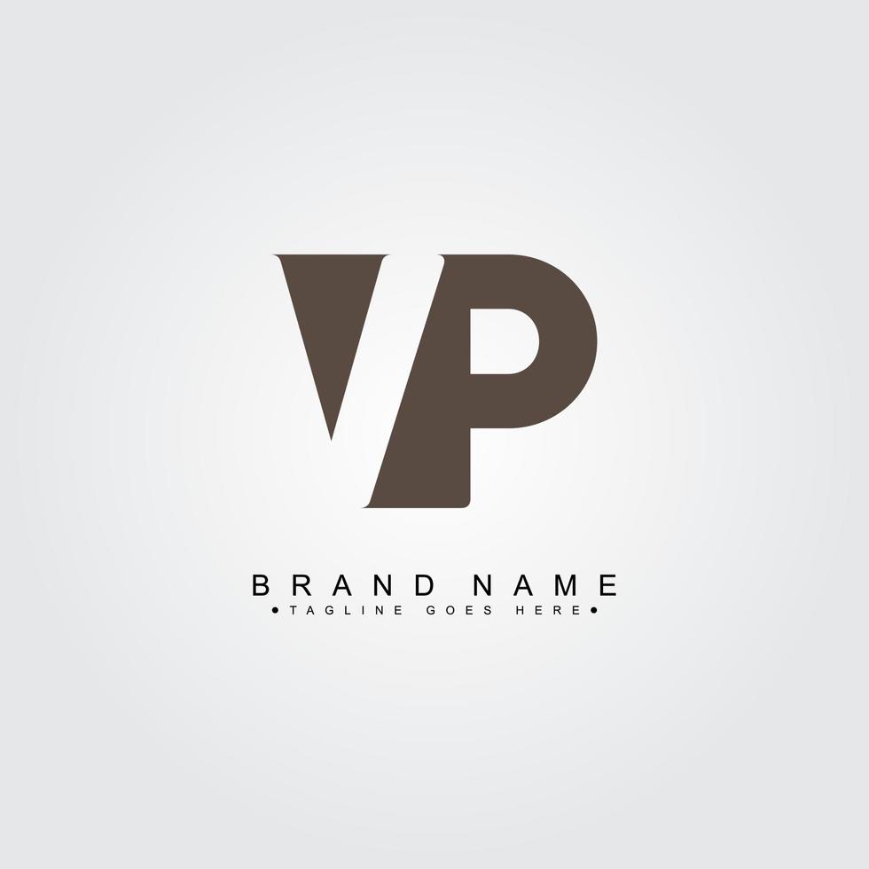 initial bokstav vp logotyp - minimal företagslogotyp för alfabetet v och p vektor