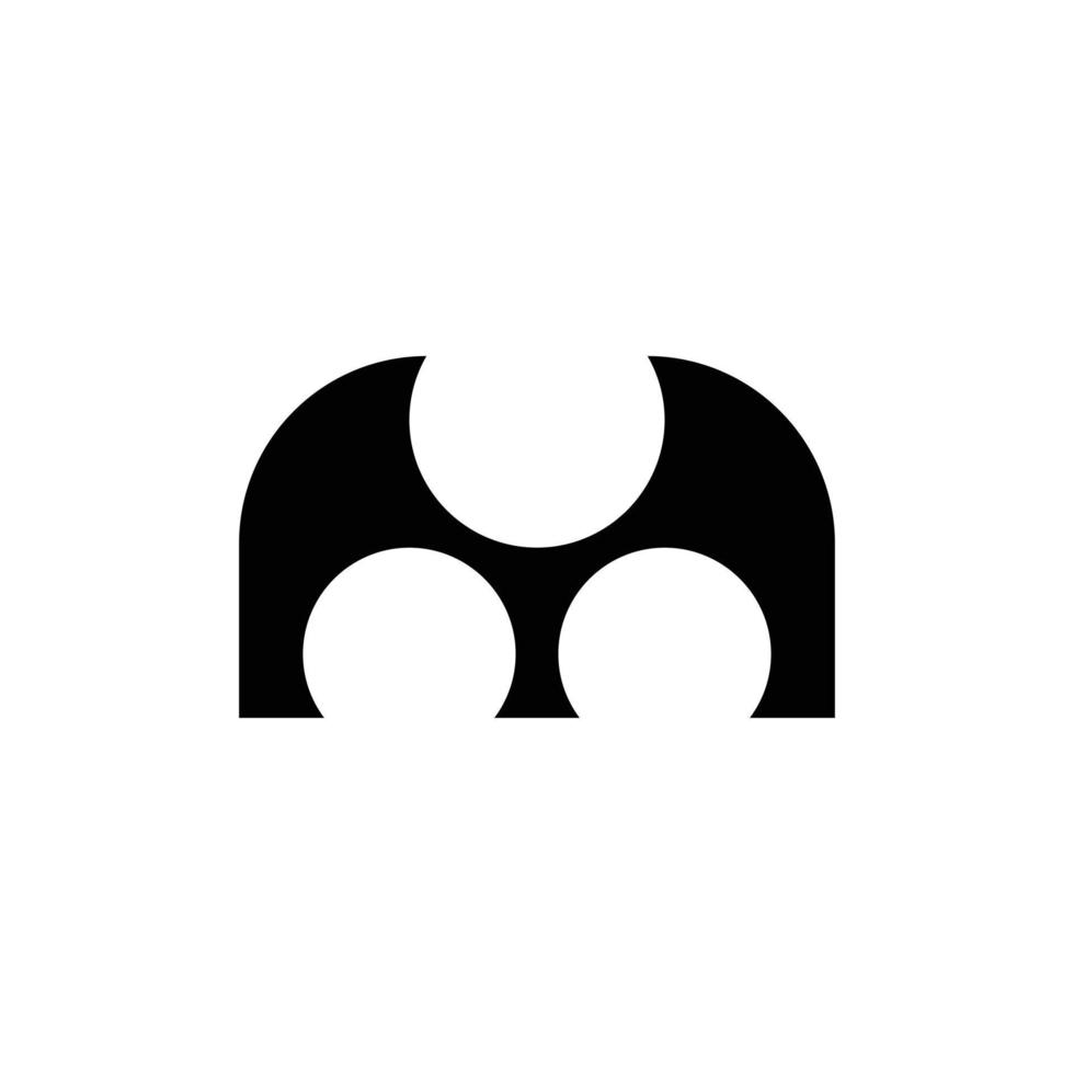 modern monogram bokstaven m logotypdesign vektor