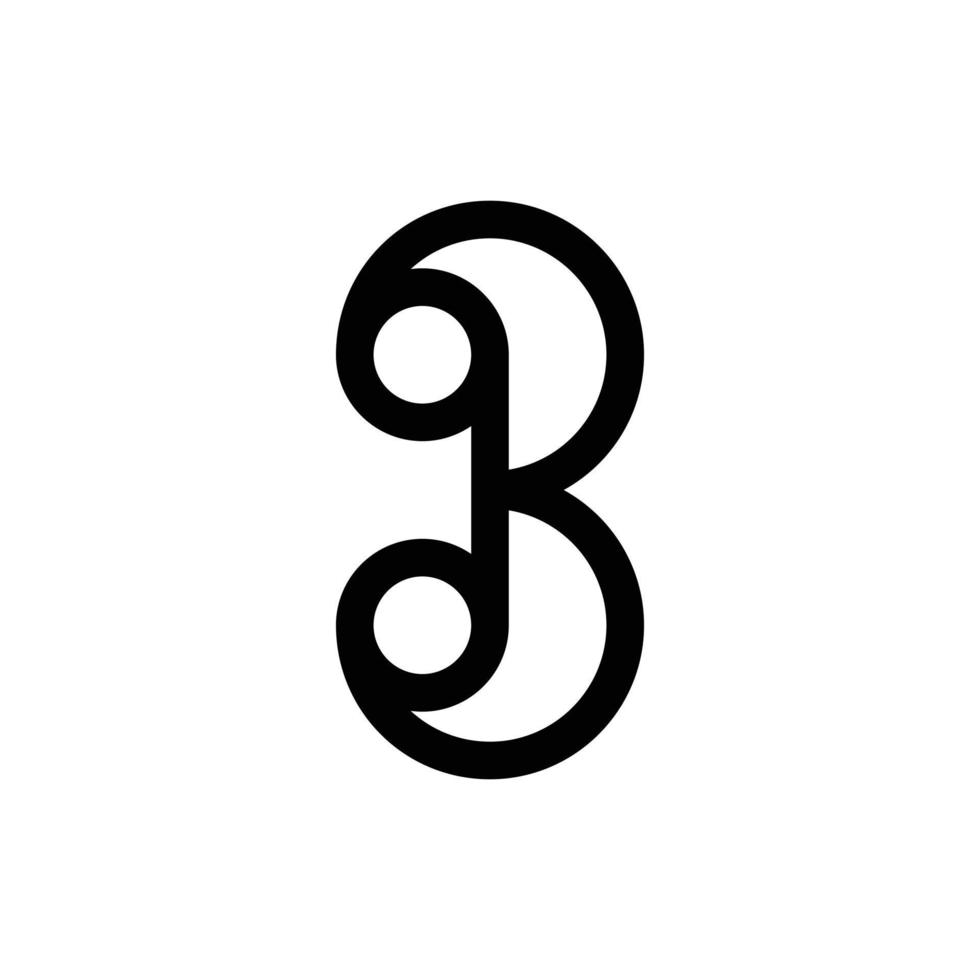 modern monogram bokstav b logotypdesign vektor