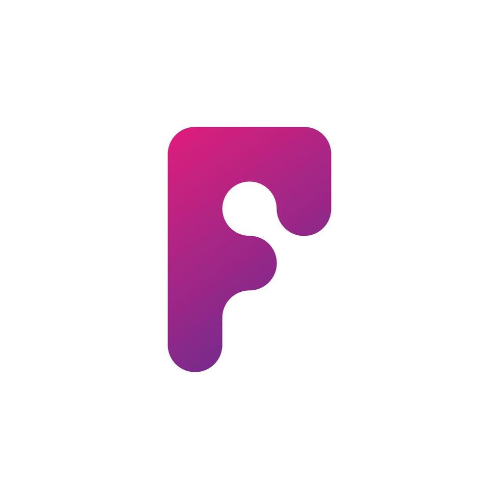 Buchstabe f modernes Logo-Design vektor