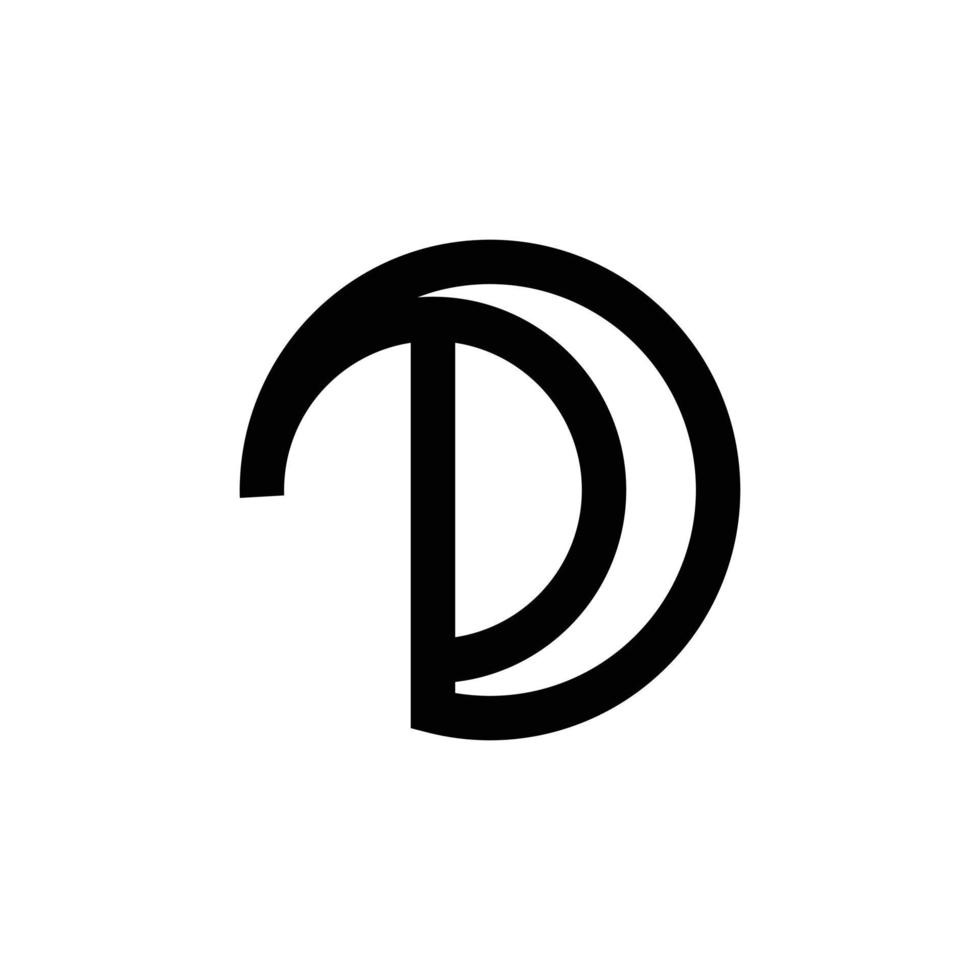 modern monogram bokstaven d logotyp design vektor