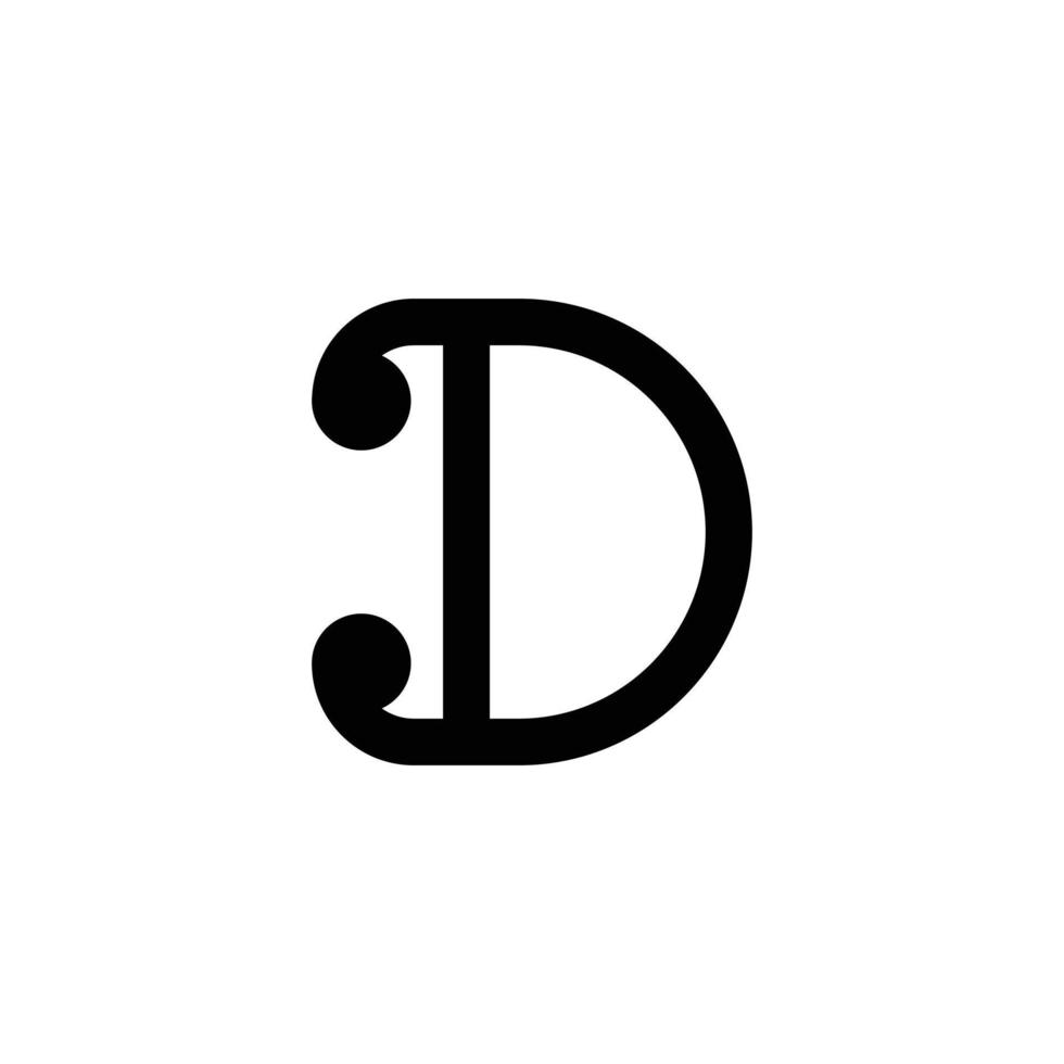 modern monogram bokstaven d logotyp design vektor