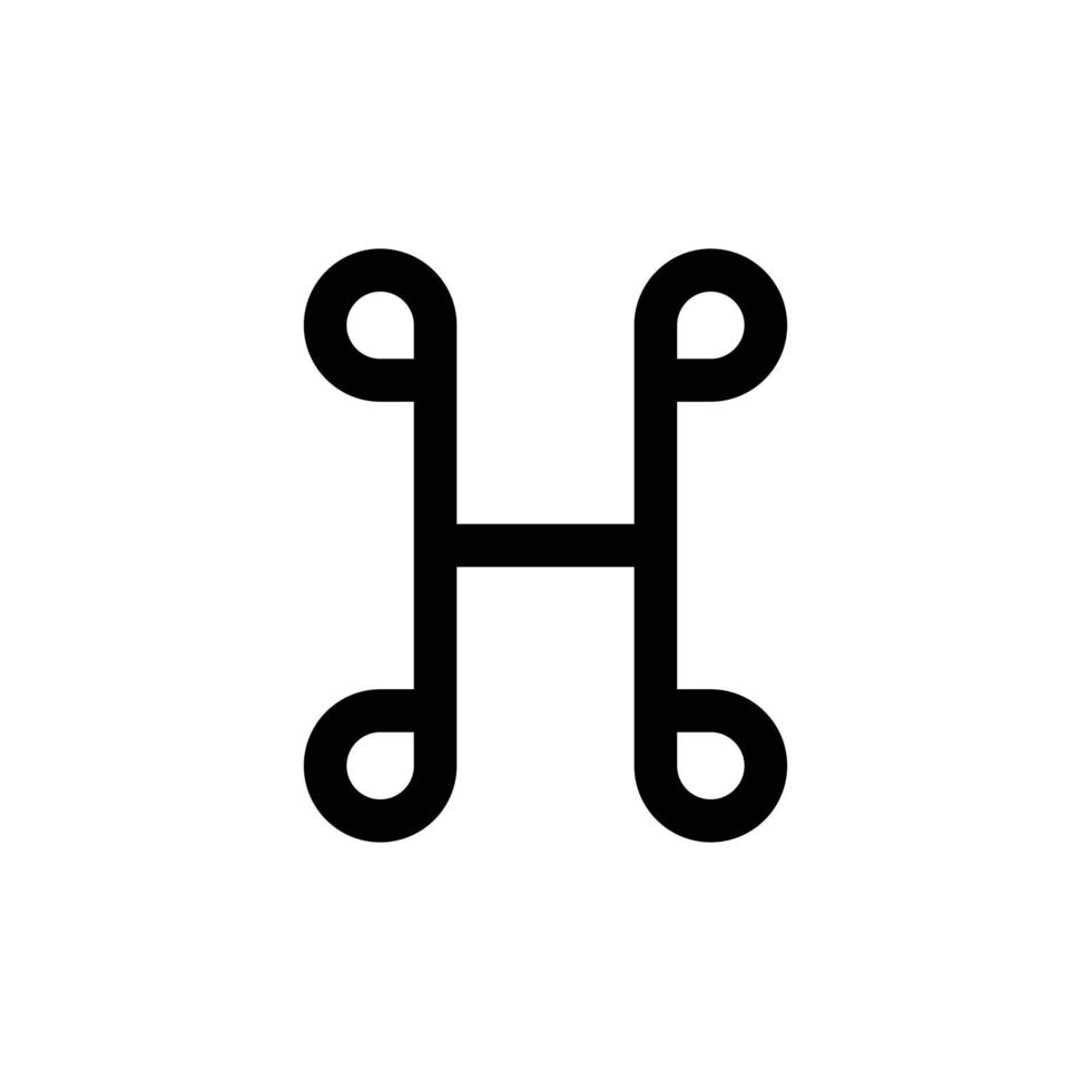 modern monogram bokstaven h logotypdesign vektor