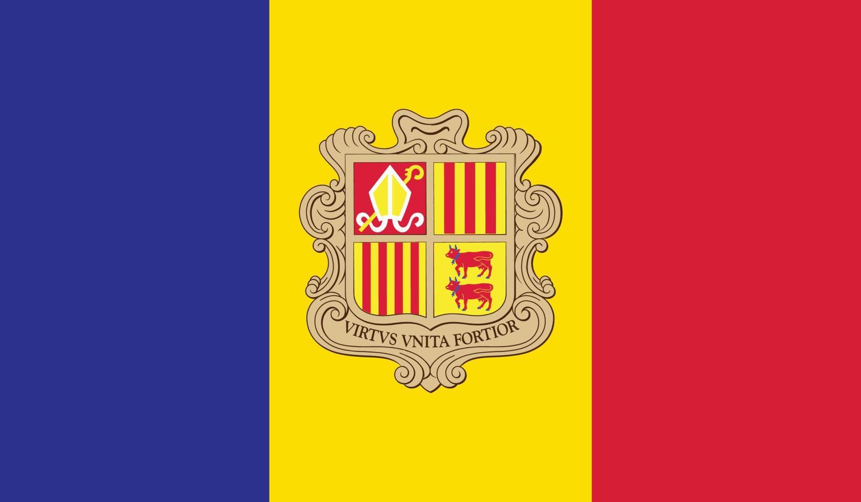 vektorillustration der andorra-flagge. vektor