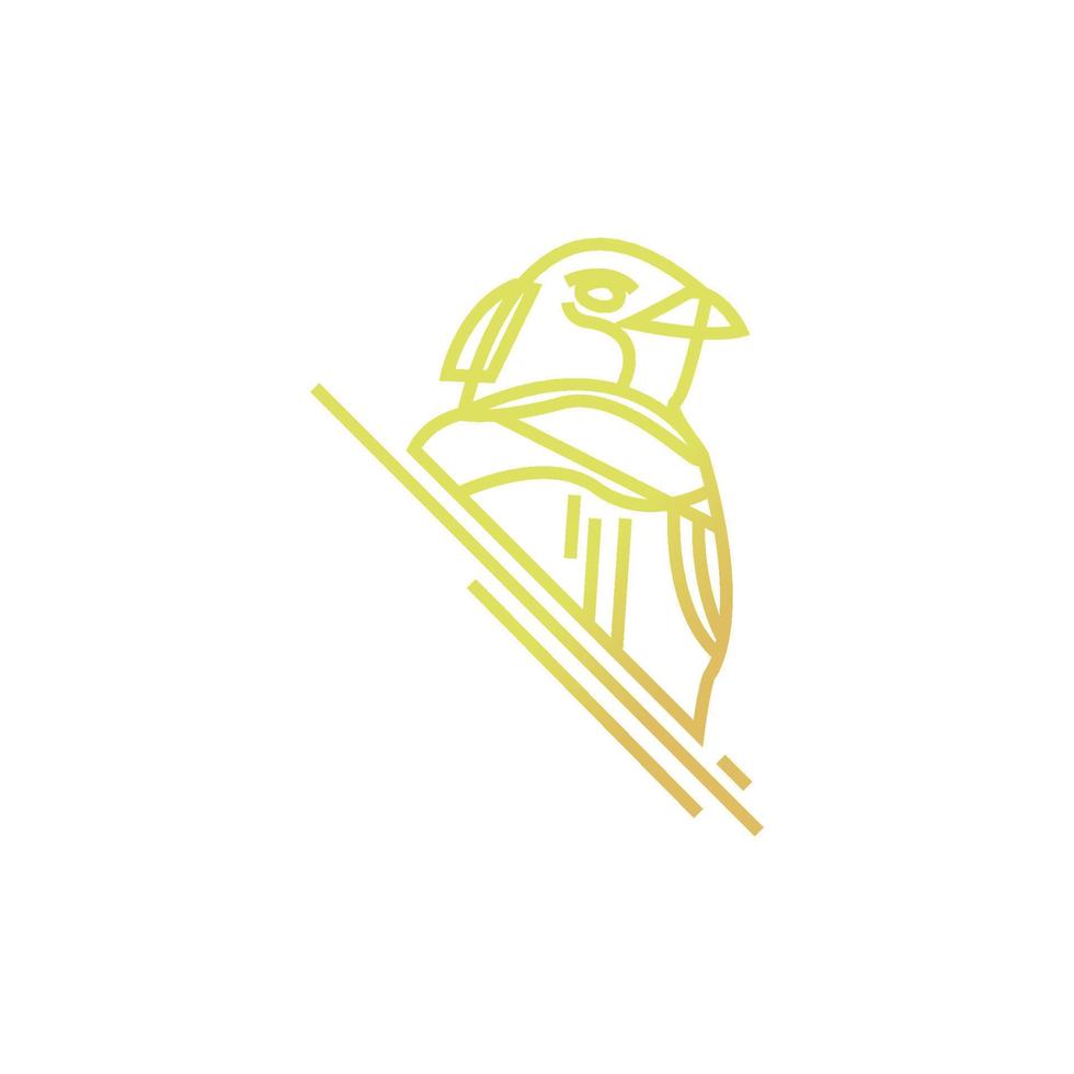 goldener vogel-logo-linieneffekt vektor