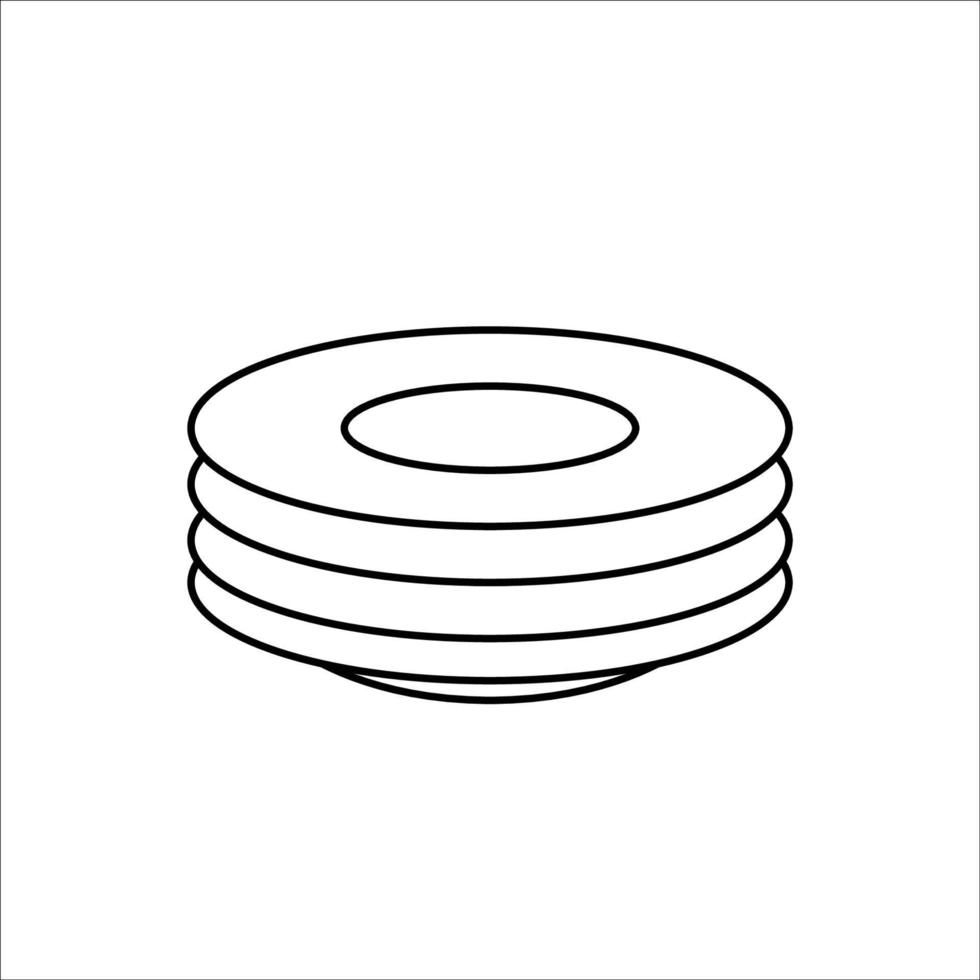 Teller mit Lebensmittelsymbol-Vektorzeichen isoliert auf weißem Hintergrund. Teller mit Lebensmittelsymbol vektor