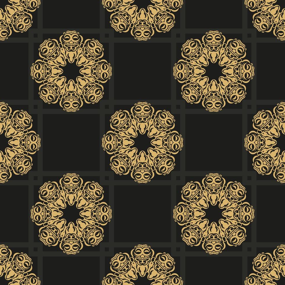 kinesiska svarta och gula abstrakt sömlös vektor bakgrund. tapeter i en mall i vintagestil. indiskt blommigt element. grafisk ornament för tapeter, tyg, förpackningar och papper.