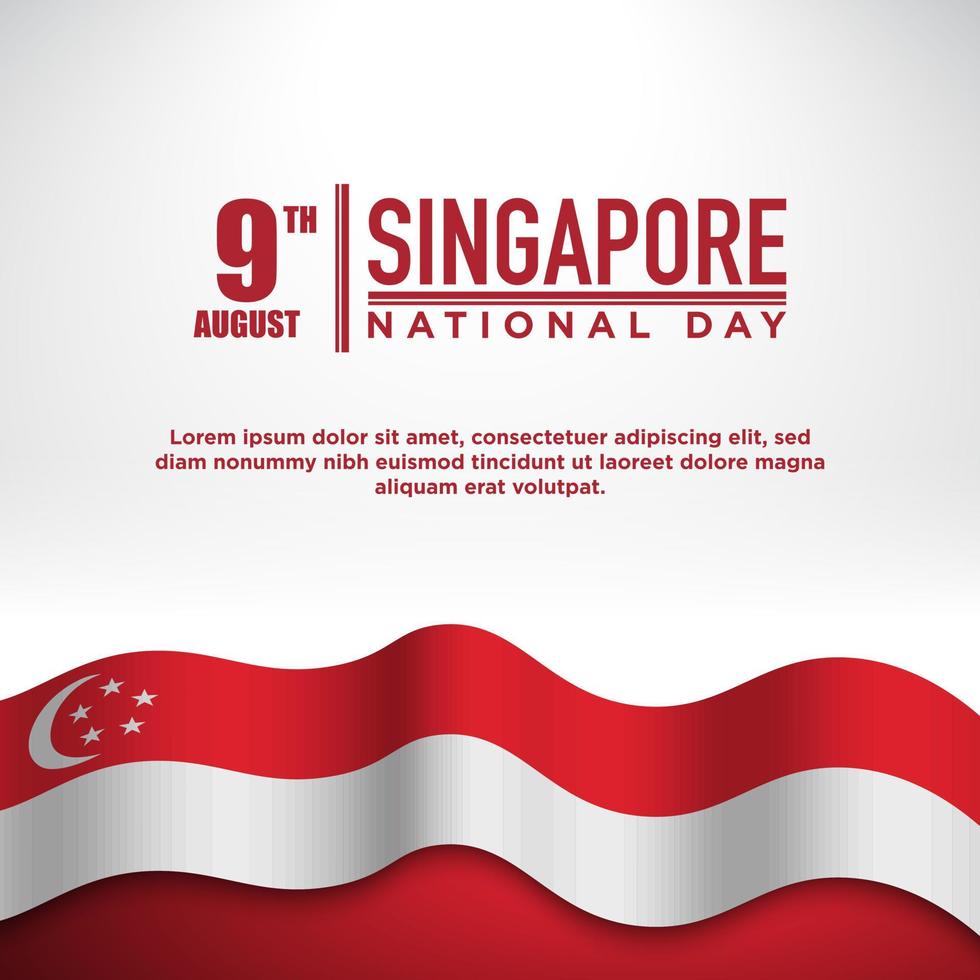 singapores nationaldag bakgrundsdesign. vektor
