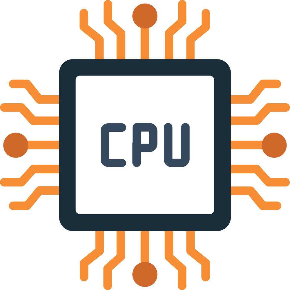 Flaches Symbol für CPU-Vektor vektor