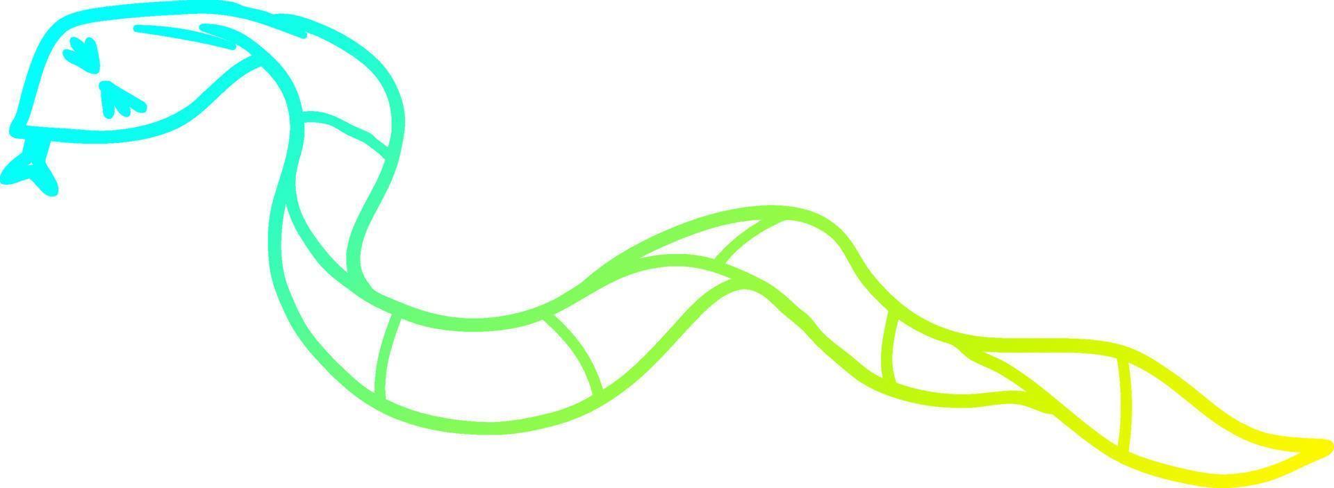 kall gradient linjeteckning tecknad orm vektor