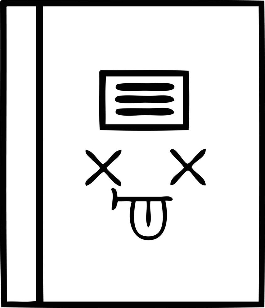 Strichzeichnung Cartoon-Notizbuch vektor