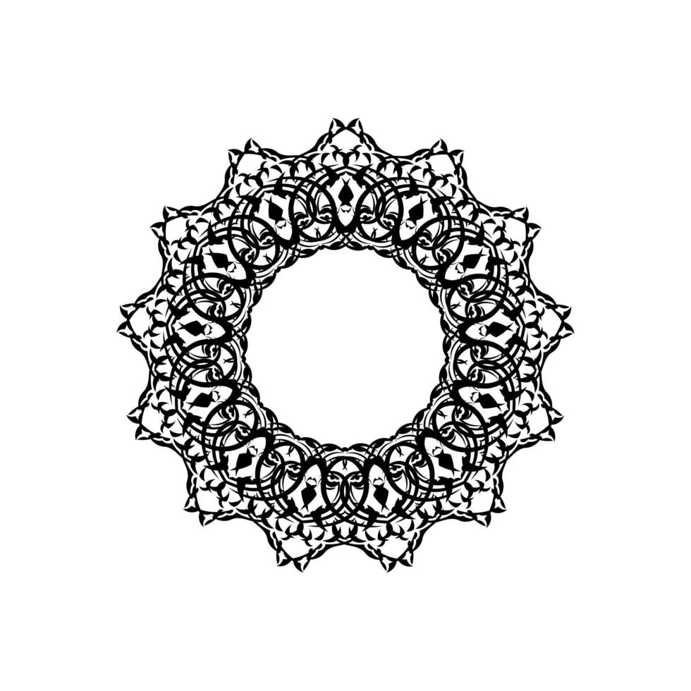 indisches Mandala-Logo. kreisförmige Verzierung. isoliertes Element für Design und Farbgebung auf weißem Hintergrund. vektor