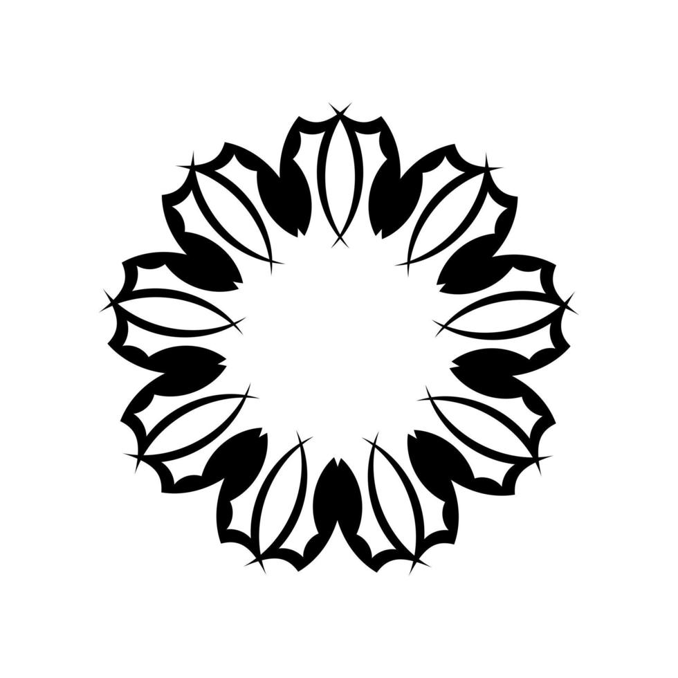 Vintage Mandala schwarz-weiße runde Verzierung. dekorative runde Ornamente. ungewöhnliche Blütenform. orientalischer Vektor, Muster der Anti-Stress-Therapie. Designelemente weben. Yoga-Logos-Vektor. vektor