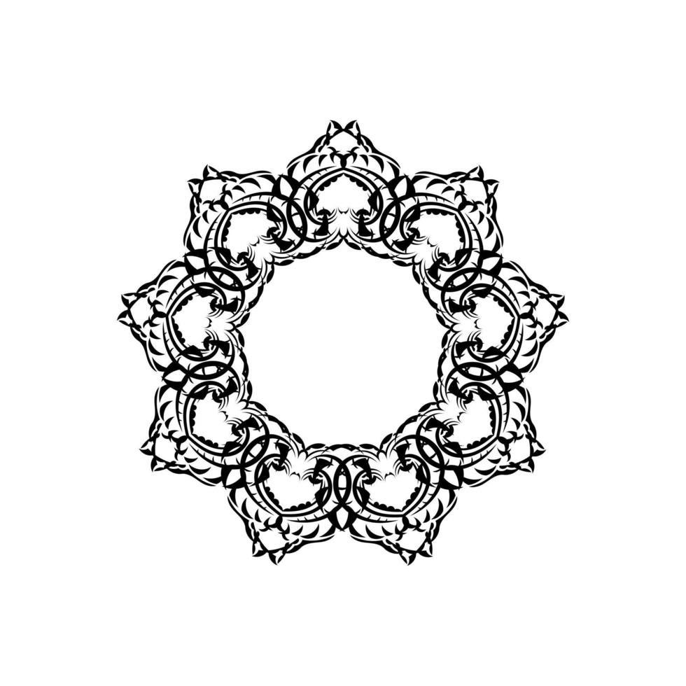 indisches Mandala-Logo. kreisförmige Verzierung. isoliertes Element für Design und Farbgebung auf weißem Hintergrund. vektor