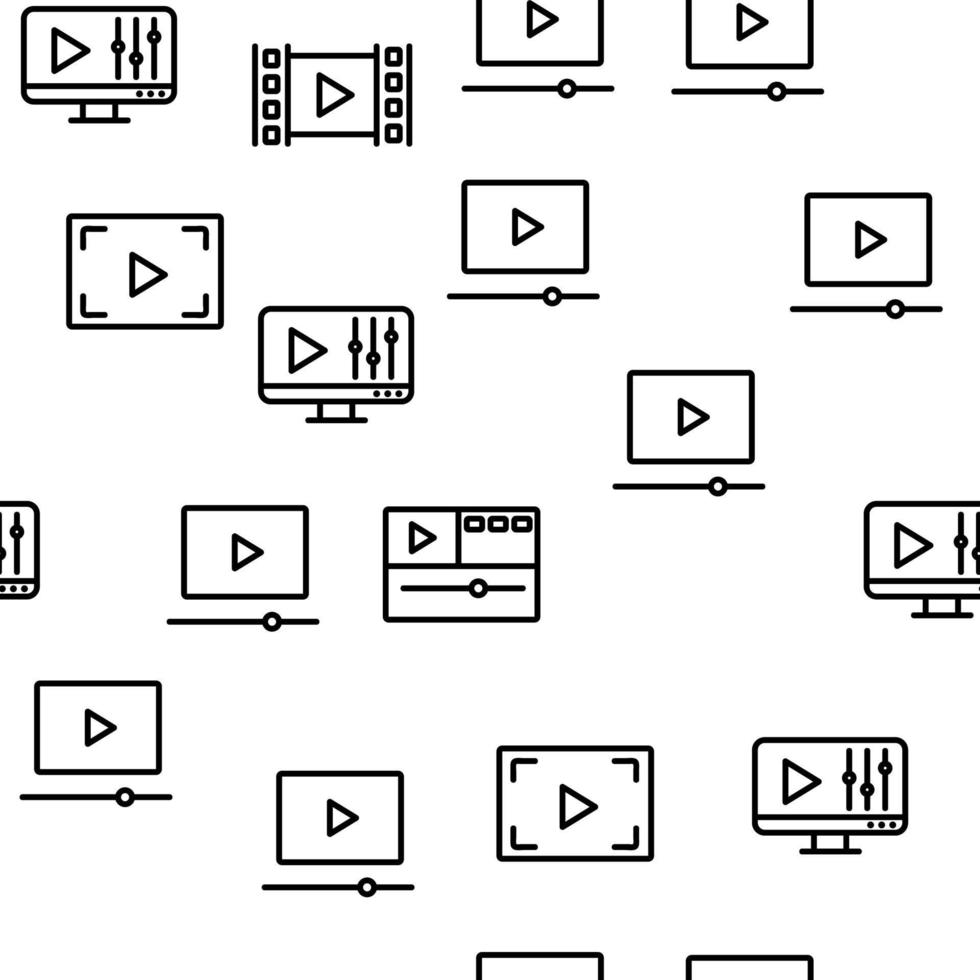 nahtloses muster des videodateibearbeitungsvektors vektor