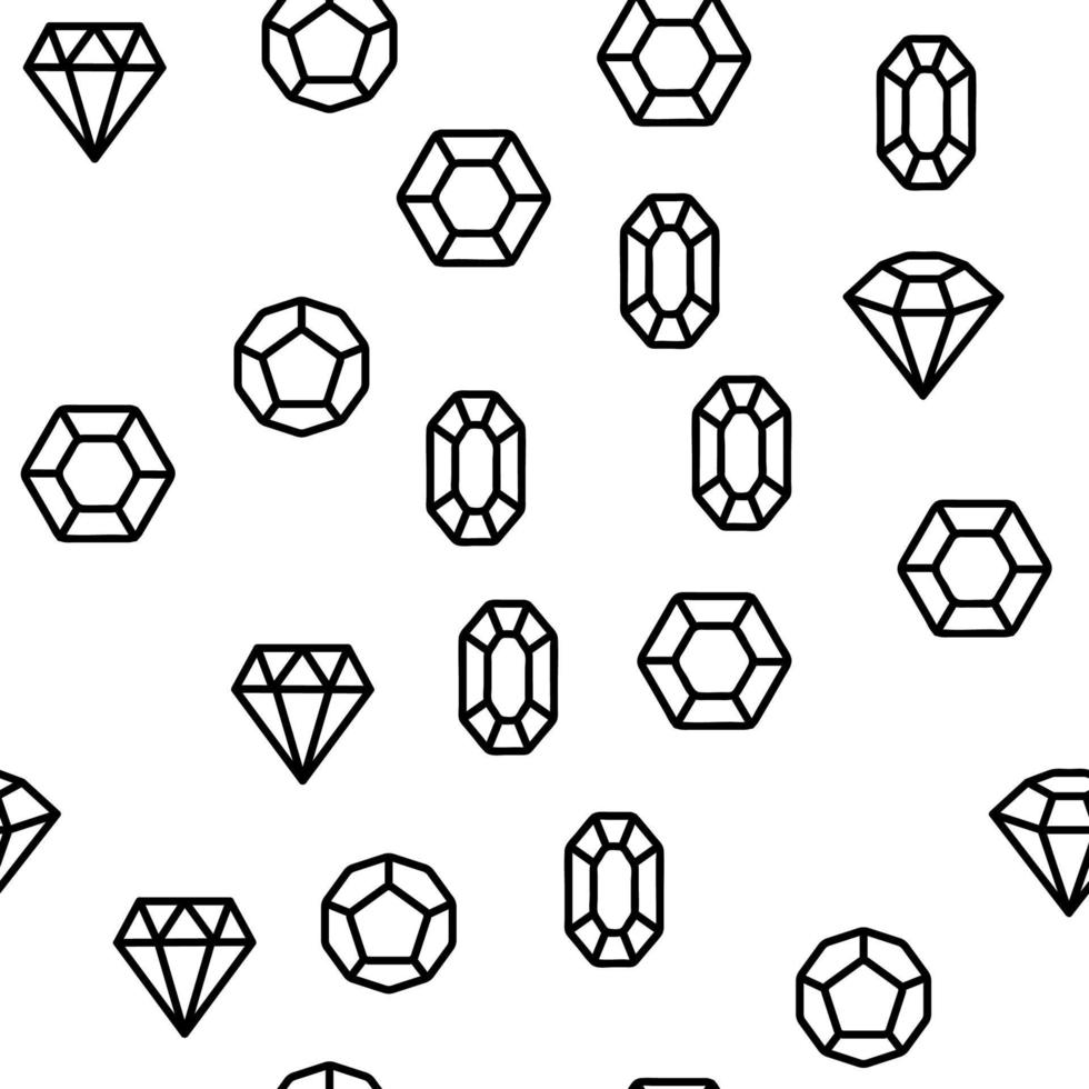 Diamanten, Edelsteine Vektor nahtloses Muster