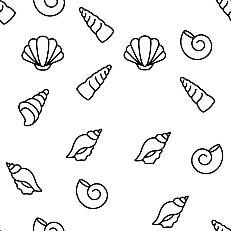 skal och marina conch vektor seamless mönster
