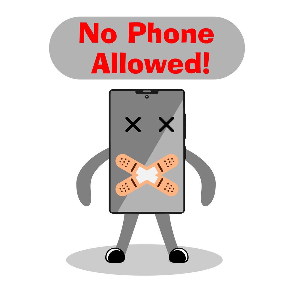karikaturillustration des verbots der telefonnutzung. am besten verwendet, um die Verwendung von Smartphones zu stoppen. vektor