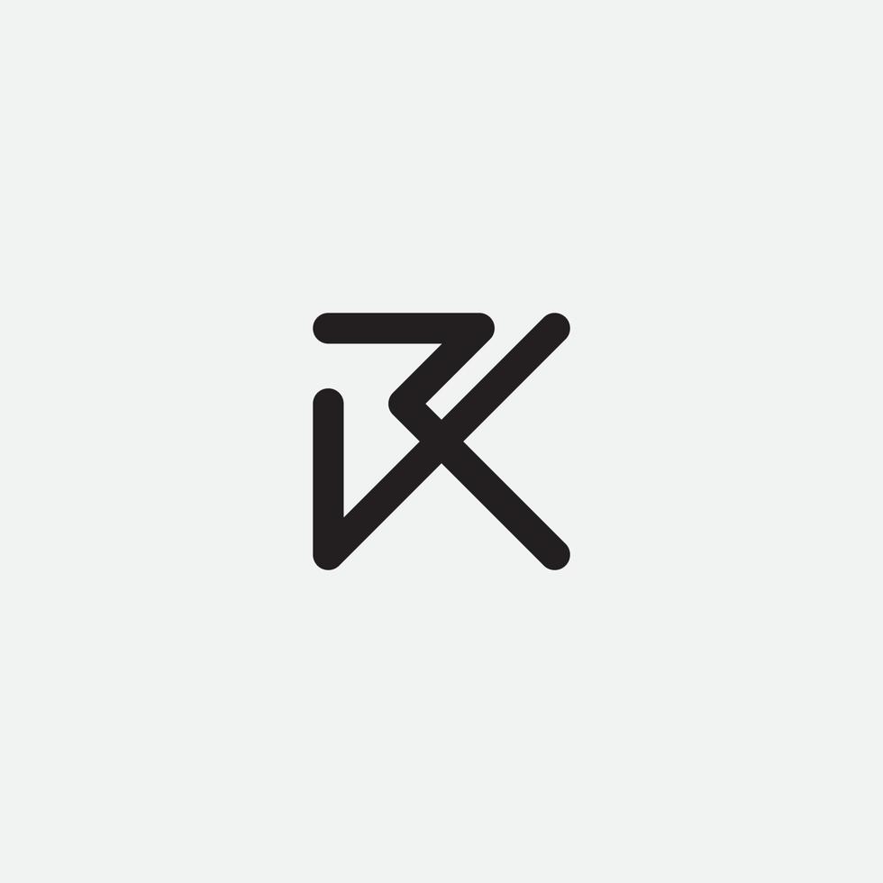 första bokstaven rk monogram logotyp mall. vektor