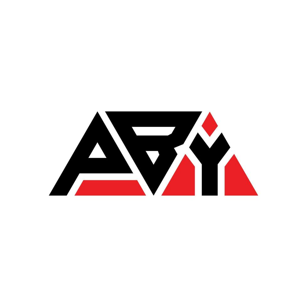 pby-Dreieck-Buchstaben-Logo-Design mit Dreiecksform. Pby-Dreieck-Logo-Design-Monogramm. PBY-Dreieck-Vektor-Logo-Vorlage mit roter Farbe. pby dreieckiges Logo einfaches, elegantes und luxuriöses Logo. pby vektor