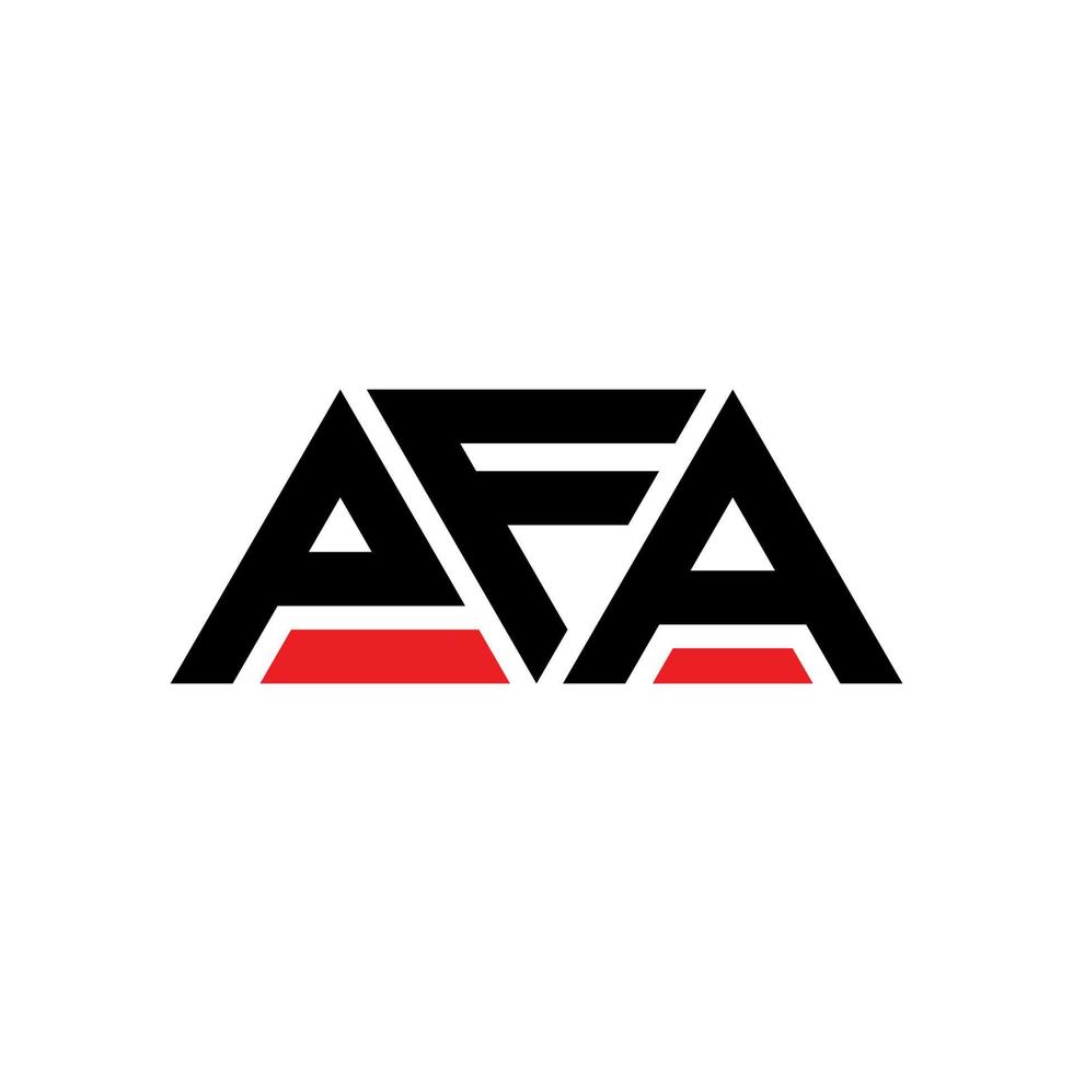 PFA-Dreieck-Buchstaben-Logo-Design mit Dreiecksform. PFA-Dreieck-Logo-Design-Monogramm. PFA-Dreieck-Vektor-Logo-Vorlage mit roter Farbe. pfa dreieckiges logo einfaches, elegantes und luxuriöses logo. pfa vektor