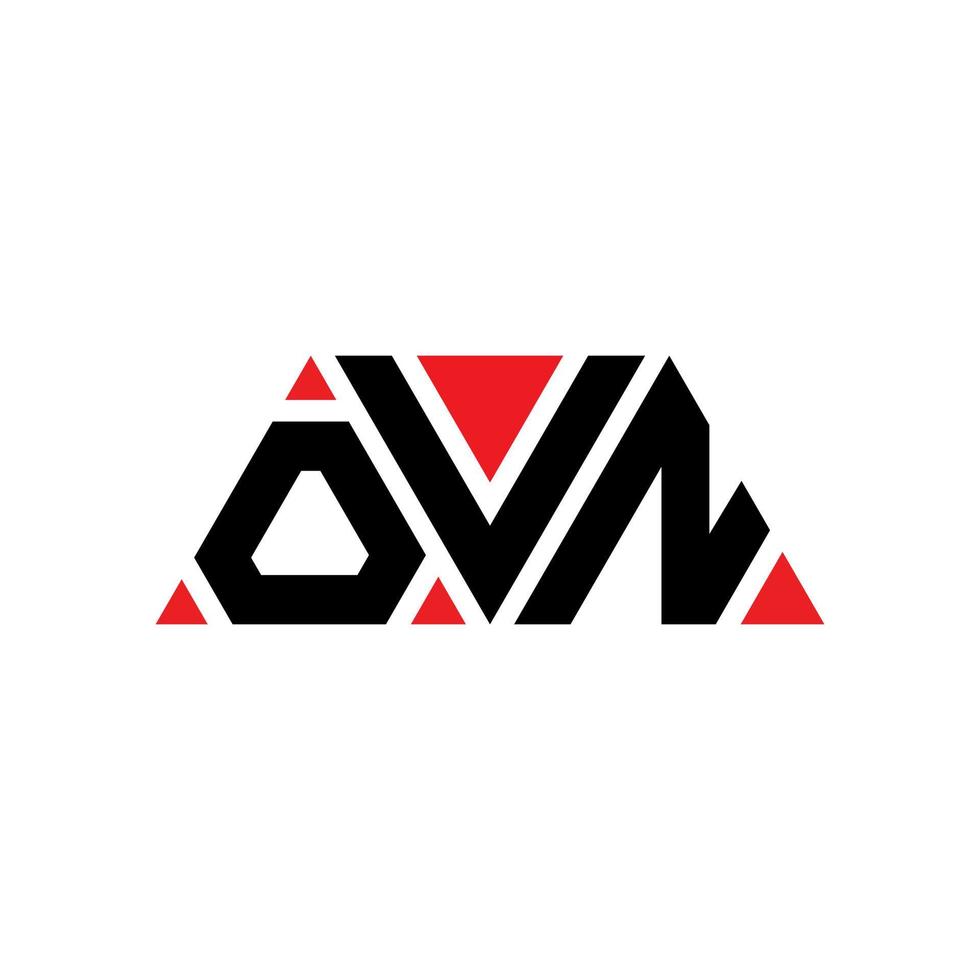 Ovn-Dreieck-Buchstaben-Logo-Design mit Dreiecksform. ovn-Dreieck-Logo-Design-Monogramm. ovn-Dreieck-Vektor-Logo-Vorlage mit roter Farbe. ovn dreieckiges Logo einfaches, elegantes und luxuriöses Logo. ovn vektor