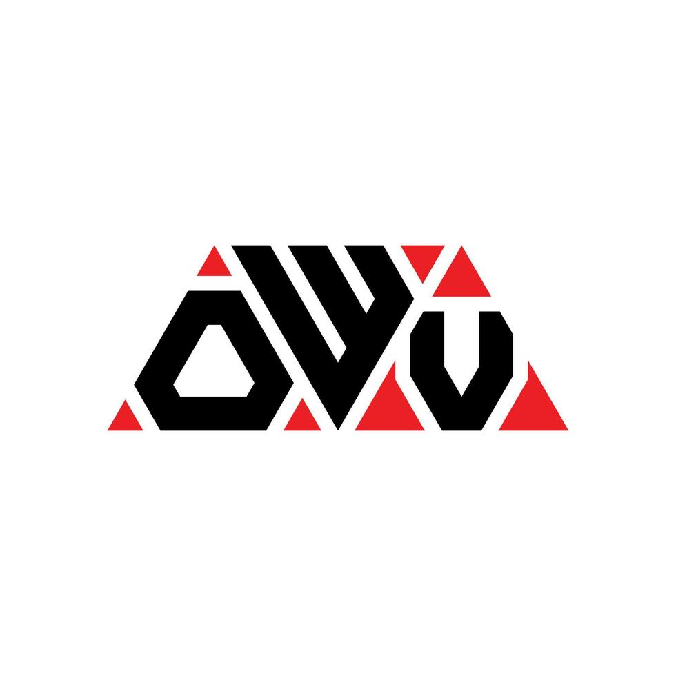 owv Dreiecksbuchstaben-Logo-Design mit Dreiecksform. owv-Dreieck-Logo-Design-Monogramm. owv-Dreieck-Vektor-Logo-Vorlage mit roter Farbe. owv dreieckiges Logo einfaches, elegantes und luxuriöses Logo. owv vektor