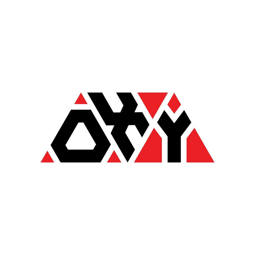 Oxy-Dreieck-Buchstaben-Logo-Design mit Dreiecksform. Oxy-Dreieck-Logo-Design-Monogramm. Oxy-Dreieck-Vektor-Logo-Vorlage mit roter Farbe. Oxy Triangular Logo Einfaches, elegantes und luxuriöses Logo. Oxy vektor