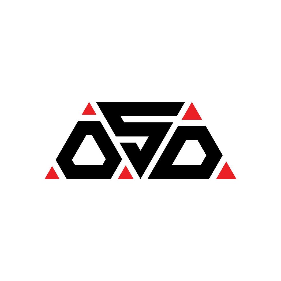OSD-Dreieck-Buchstaben-Logo-Design mit Dreiecksform. OSD-Dreieck-Logo-Design-Monogramm. OSD-Dreieck-Vektor-Logo-Vorlage mit roter Farbe. OSD dreieckiges Logo einfaches, elegantes und luxuriöses Logo. osd vektor