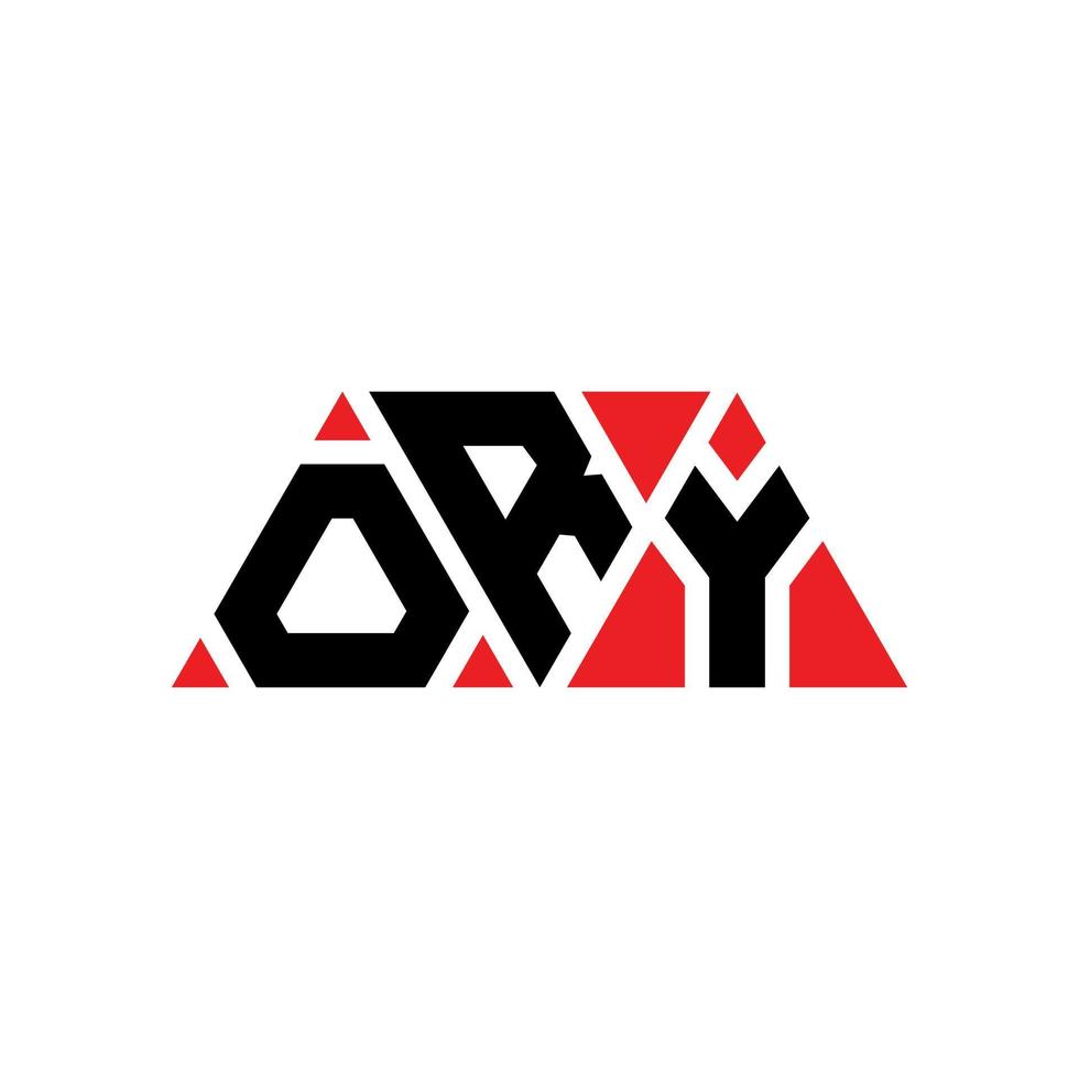 ory-Dreieck-Buchstaben-Logo-Design mit Dreiecksform. Ory-Dreieck-Logo-Design-Monogramm. Ory-Dreieck-Vektor-Logo-Vorlage mit roter Farbe. ory dreieckiges Logo einfaches, elegantes und luxuriöses Logo. ory vektor