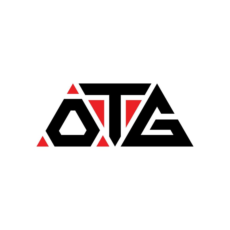 OTG-Dreieck-Buchstaben-Logo-Design mit Dreiecksform. OTG-Dreieck-Logo-Design-Monogramm. OTG-Dreieck-Vektor-Logo-Vorlage mit roter Farbe. otg dreieckiges Logo einfaches, elegantes und luxuriöses Logo. otg vektor