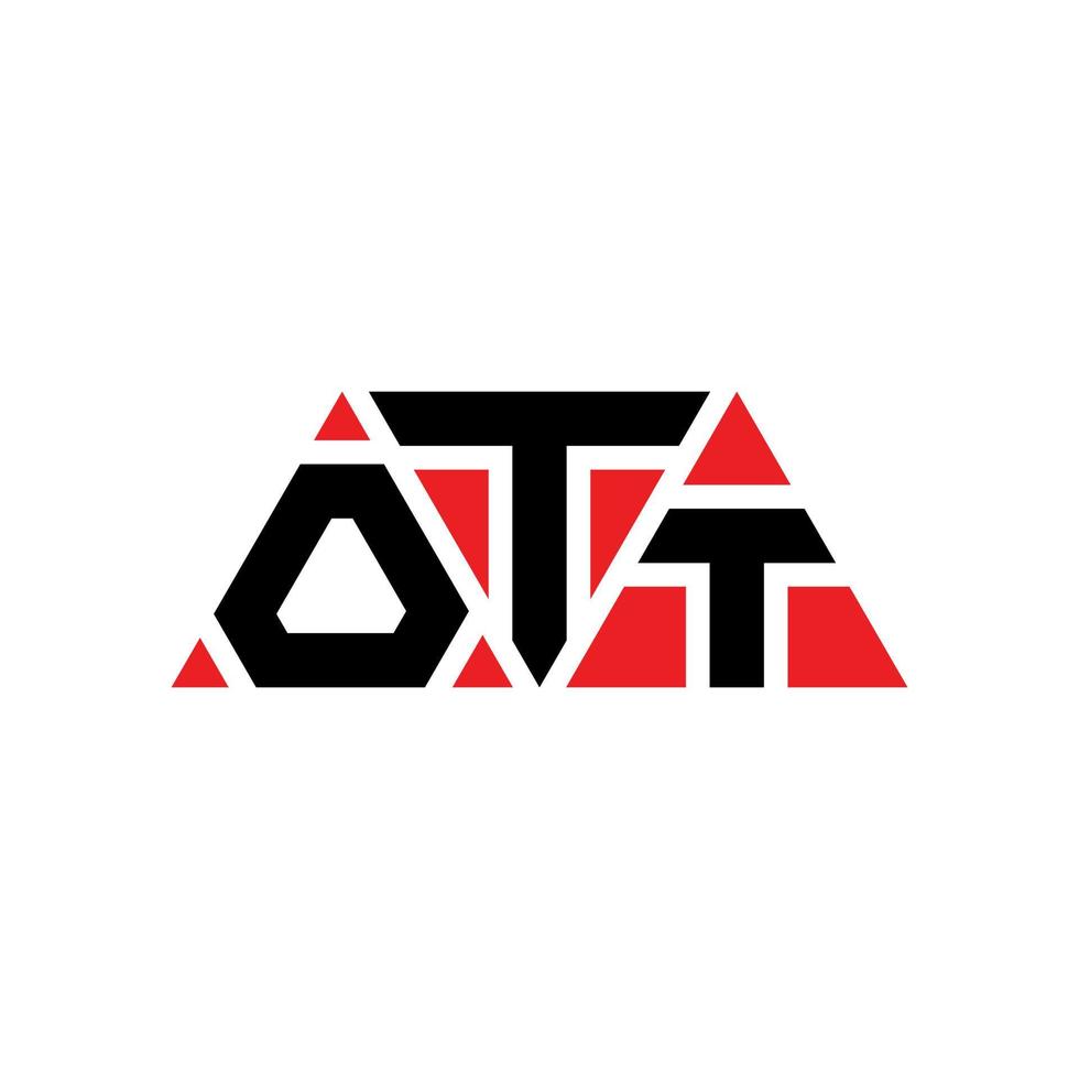 ott-Dreieck-Buchstaben-Logo-Design mit Dreiecksform. Ott-Dreieck-Logo-Design-Monogramm. Ott-Dreieck-Vektor-Logo-Vorlage mit roter Farbe. ott dreieckiges Logo einfaches, elegantes und luxuriöses Logo. ott vektor