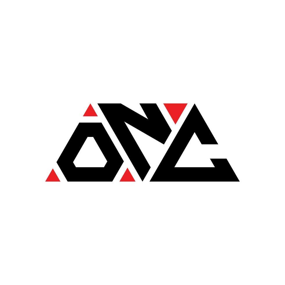 Onc-Dreieck-Buchstaben-Logo-Design mit Dreiecksform. Onc-Dreieck-Logo-Design-Monogramm. Onc-Dreieck-Vektor-Logo-Vorlage mit roter Farbe. onc dreieckiges Logo einfaches, elegantes und luxuriöses Logo. einmal vektor
