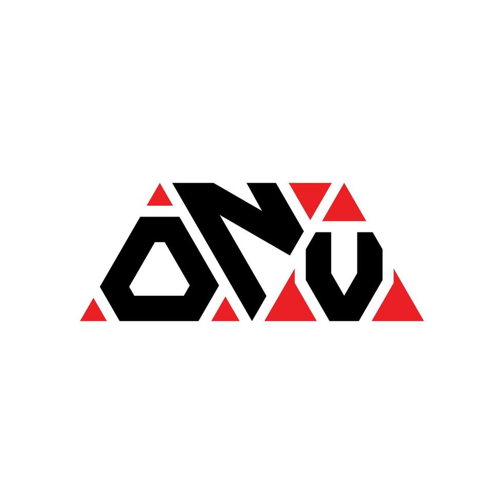 Onv-Dreieck-Buchstaben-Logo-Design mit Dreiecksform. Onv-Dreieck-Logo-Design-Monogramm. Onv-Dreieck-Vektor-Logo-Vorlage mit roter Farbe. onv dreieckiges Logo einfaches, elegantes und luxuriöses Logo. onv vektor