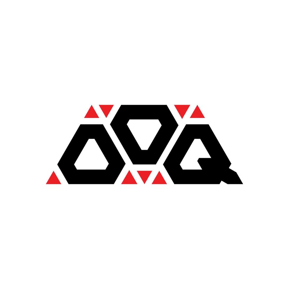 ooq triangel bokstavslogotypdesign med triangelform. ooq triangel logotyp design monogram. ooq triangel vektor logotyp mall med röd färg. ooq triangulär logotyp enkel, elegant och lyxig logotyp. ooq