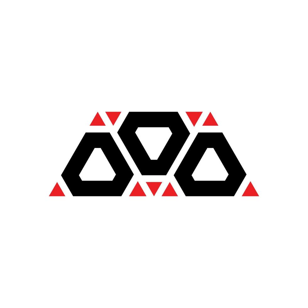 ooo Dreiecksbuchstaben-Logo-Design mit Dreiecksform. Ooo Dreieck-Logo-Design-Monogramm. Ooo Dreieck-Vektor-Logo-Vorlage mit roter Farbe. ooo dreieckiges Logo einfaches, elegantes und luxuriöses Logo. ooh vektor