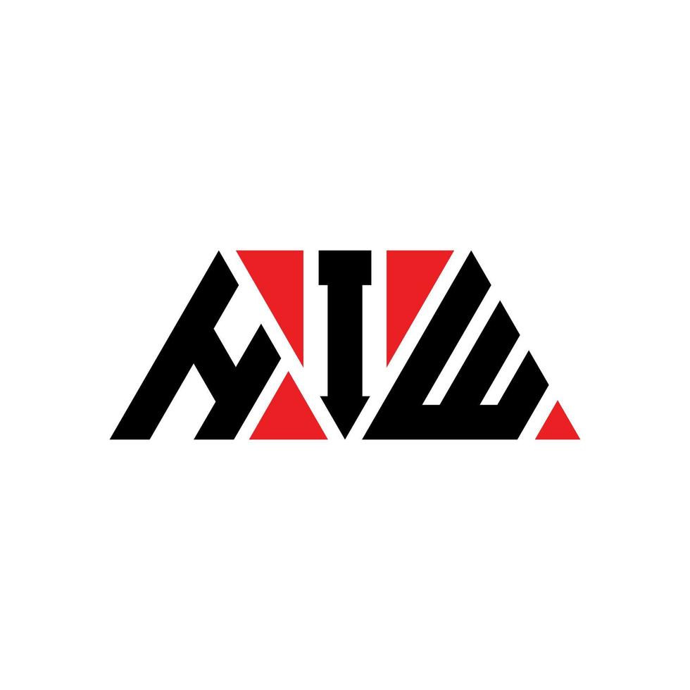 Hiw Dreiecksbuchstaben-Logo-Design mit Dreiecksform. Hiw-Dreieck-Logo-Design-Monogramm. Hiw-Dreieck-Vektor-Logo-Vorlage mit roter Farbe. hiw dreieckiges Logo einfaches, elegantes und luxuriöses Logo. hallo vektor