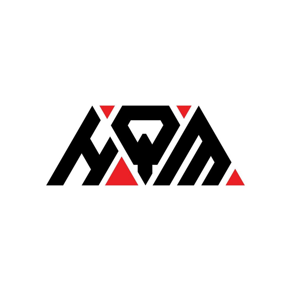 hqm triangel bokstavslogotypdesign med triangelform. hqm triangel logotyp design monogram. hqm triangel vektor logotyp mall med röd färg. hqm triangulär logotyp enkel, elegant och lyxig logotyp. hqm