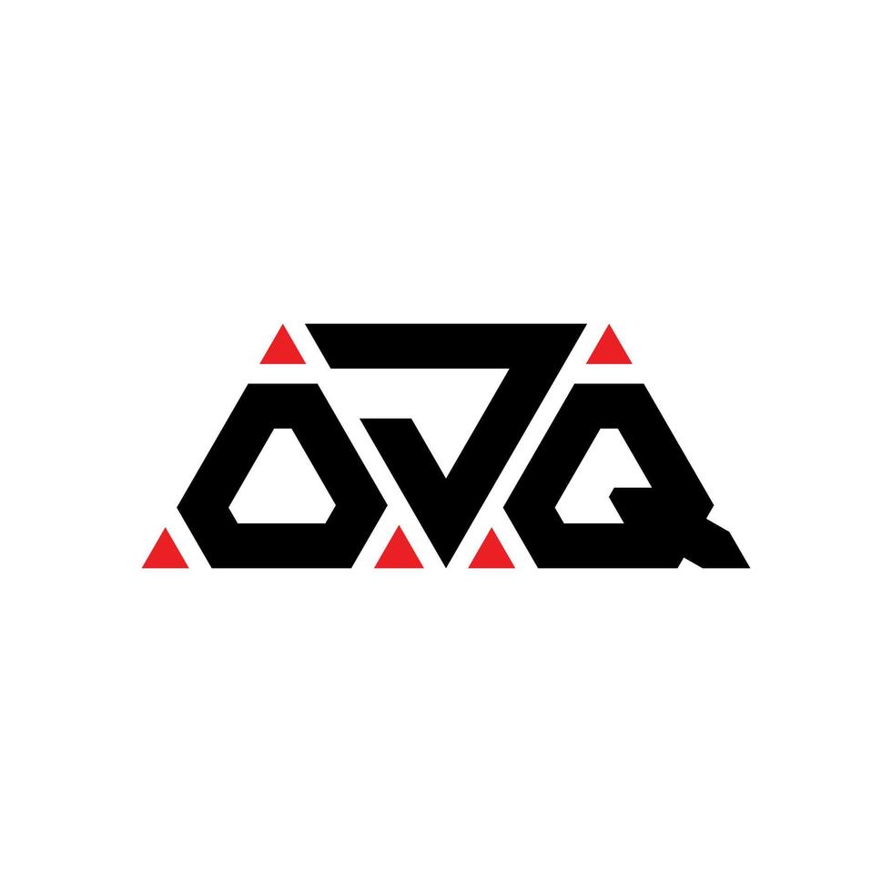 ojq Dreiecksbuchstaben-Logo-Design mit Dreiecksform. Ojq-Dreieck-Logo-Design-Monogramm. ojq-Dreieck-Vektor-Logo-Vorlage mit roter Farbe. ojq dreieckiges Logo einfaches, elegantes und luxuriöses Logo. abl vektor